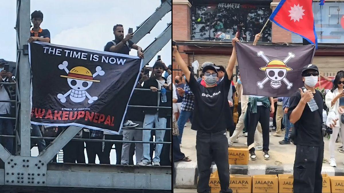 ‘One Piece’ Jolly Roger raised at Nepal protests against censorship and corruption